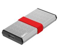 EMTEC - SSD Portable X205 Mini - 512GB - Jusqu'à 1100MB/s en Lecture - USB-C 3.2 Gen2 - Boîtier Aluminium - Compact et Léger - Haute Vitesse de Transfer