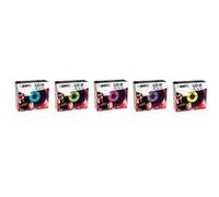 Emtec CD-R Vinyl Look 10 x 700 Mo (80 min) 52x – bleu, vert, rose, jaune, violet – boîtier étroit