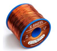Emtel Fil de cuivre émaillé 1,02 mm - 500 g - 67 mètres - Fil d'enroulement pour moteur, transformateur, haut-parleur, bobine magnétique - Fil magnétique jusqu'à 220 °C - Isolation double revêtement