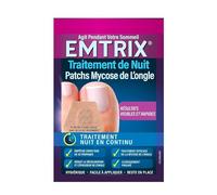 EMTRIX - Patch Nuit Traitement Mycose Ongle Pied - Formule Brevetée - Cliniquement Prouvé - Réduit La Décoloration, Normalise L'Épaisseur - Agit Pendant Votre Sommeil - 14 Patchs