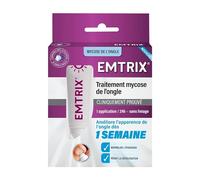 EMTRIX - Traitement Mycose Ongle Pied - Formule Brevetée - Résultat Dès 1 Semaine Cliniquement Prouvé - Réduit La Décoloration, Normalise L'Épaisseur - Sans Limage - Compatible Avec Vernis - 10 ml