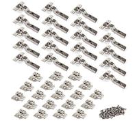 Emuca 1011207 Lot de 20 charnières à visser Ø35mm 100° montage rentrant et embases à visser avec réglage excentrique