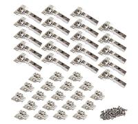 Emuca 1011307 Pack aus 20 Topfscharnieren Ø35mm 100° mit sanftem Verschluss für sich überlappende Türen und Zusätze zum Festschrauben mit Verbindergehäuse