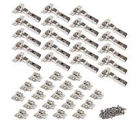 Emuca 1011407 Pack aus 20 Topfscharnieren Ø35mm 100° mit sanftem Verschluss für sich halb überlappende Türen und Zusätze zum Festschrauben mit Verbindergehäuse