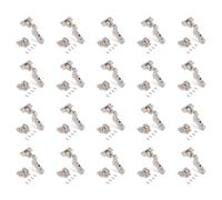 Emuca 1011507 Pack aus 20 Topfscharnieren Ø35mm 100° mit sanftem Verschluss für aneinanderstoßende Türen und Zusätze zum Festschrauben mit Verbindergehäuse