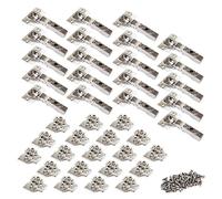 Emuca 1011607 Pack aus 20 Topfscharnieren Ø35mm 100° mit sanftem Verschluss für sich überlappende Türen und Euro-Zusätze zum Festschrauben mit Verbindergehäuse