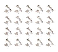 Emuca 1011607 Pack aus 20 Topfscharnieren Ø35mm 100° mit sanftem Verschluss für sich überlappende Türen und Euro-Zusätze zum Festschrauben mit Verbindergehäuse