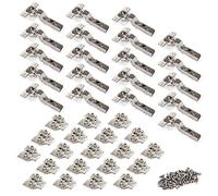 Emuca 1011807 Pack aus 20 Topfscharnieren Ø35mm 100° mit sanftem Verschluss für aneinanderstoßende Türen und Euro-Zusätze zum Festschrauben mit Verbindergehäuse