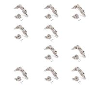 Emuca 1013007 Lot de 10 charnières à visser Ø35mm 165° fermeture douce montage en applique et embases eurovis avec réglage excentrique