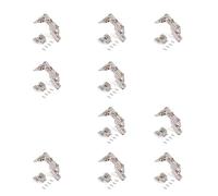 Emuca 1013107 Lot de 10 charnières coudées X91 Ouverture à 165 degrés avec fermeture amortie et embases Euro, Hauteur 0, Acier,