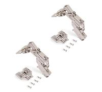 Emuca 1015307 Lot de 2 charnières à visser Ø35mm 165° fermeture douce montage en semi-applique et embases eurovis avec réglage excentrique
