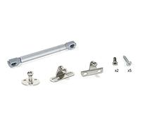 Emuca 1274625 Lot de 10 Vérins à gaz rabattables avec fixations pour porte de meuble 12 kg 80 mm