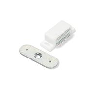 Emuca 1275315 Lot de 20 ferme portes magnétiques, Acier et plastique, Blanc
