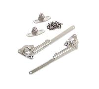 EMUCA 1275707 Compas de portes abattantes de meuble avec accessoires, Nickelé, Set de 2 Pièces