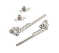 EMUCA 1275707 Compas de portes abattantes de meuble avec accessoires, Nickelé, Set de 2 Pièces