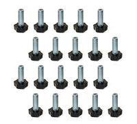 Emuca 2020605 Pied vérin pour meuble, filetage M8x30mm, Set de 20 Pièces