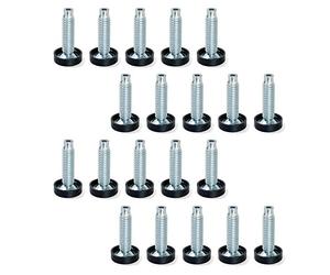 Emuca 2020805 Pied vérin articulés pour meuble, filetage M10x30mm, Set de 20 Pièces