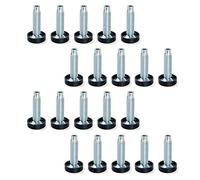 Emuca 2020905 Pied vérin articulés pour meuble, filetage M10x40mm, Set de 20 Pièces