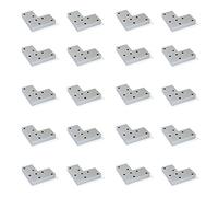 EMUCA 2039425 Lot de 20 Pieds pour meuble/armoire/canapé en plastique, Peint Aluminium, H 12 mm