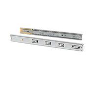 Emuca 3049805 Paire de coulisses/glissières à billes sortie totale et fermeture amortie 45 mm x 500 mm pour tiroir, Zingué, L 500 mm