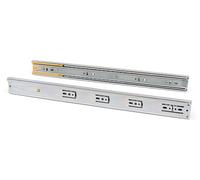 Emuca 3051205 Paire de coulisses/glissières à billes sortie totale et fermeture amortie 45mm x 400mm pour tiroir, Lot de 5