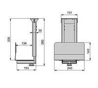 Emuca 3196125 Porte-CPU verticale pour bureau en Acier Peint Alu