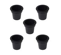 Emuca Accessoire porte-objets Pot, Plastique noir, Plastique, 5 ut.