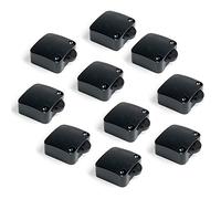 Emuca 5070917 Lot de 10 interrupteurs à actionner lors de l ouverture ou de la fermeture d une porte d armoire, Plastique, Noir
