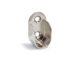 Emuca 7060807 Support latéral pour barre de penderie ovale, Zamack, Nickelé, Lot de 10