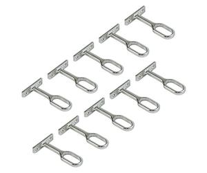 Emuca 7061007 Support central pour barre de penderie ovale, Zamack, Nickelé, Lot de 10