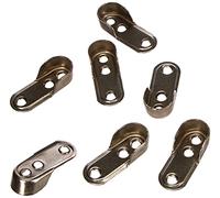 Emuca 7062907 Support latéral pour barre de penderie ovale, Acier, Nickelé, Lot de 10