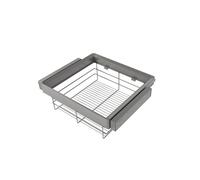 Emuca - Kit tiroir en fil métallique et rack ajustable Quartz pour armoires, glissières extension totale et à fermeture douce, Module 60cm, Finition Titane