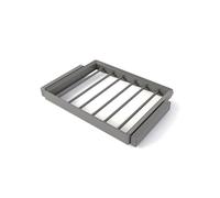 Emuca - Kit de porte-pantalon à 7tringles et rack ajustable Quartz pour armoires, glissières extension totale et à fermeture douce, Module 70cm, Finition Titane