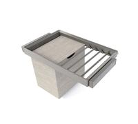 Emuca 7134552 Kit de porte pantalon à 7tringles, panier et rack ajustable Quartz pour armoires, glissières extension totale et