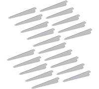 Emuca 7908712 Équerres d'étagère pour rail double perforation pas 32mm, blanc, 270mm, Set de 20 pièces