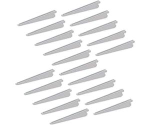 Emuca 7908712 Équerres d'étagère pour rail double perforation pas 32mm, blanc, 270mm, Set de 20 pièces
