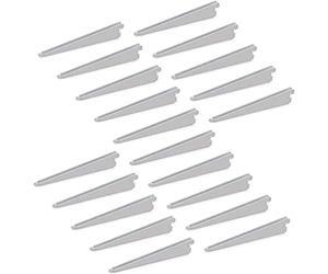 Emuca 7908812 Équerres d'étagère pour rail double perforation pas 32mm, blanc, 320mm, Set de 20 pièces