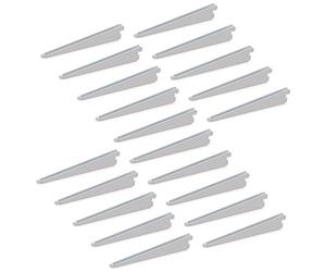 Emuca 7908912 Équerres d'étagère pour rail double perforation pas 32mm, blanc, 370mm, Set de 20 pièces