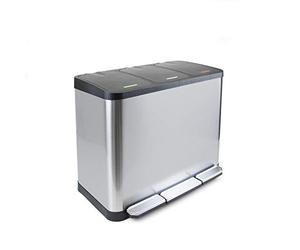 EMUCA 8200165 Poubelle de Recyclage, Acier inoxydable, 9L