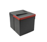 EMUCA 8937023 Poubelles, Compartiments de Recyclage pour Base à Couper, bac Hauteur 216mm et capacité 12 litres, Gris, H 216 mm (1x12L)