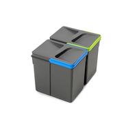 Poubelle de tri sélectif - 6 litres - anthracite - par 2 - Recycle EMUCA