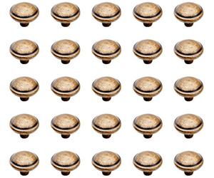 EMUCA 9160008 Boutons pour meuble en Zamack, Bronze, Ø32 mm, Set de 25 Pièces