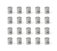 EMUCA 9161651 Boutons pour meuble en Zamack, Nickel Satiné, Ø20 mm, Set de 20 Pièces