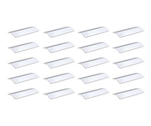 Emuca 9162762 Lot de 20 Poignées Profil adhésives en Alu longueur 126 mm Anodisé Mat