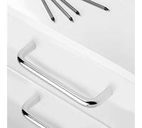 Emuca 9163411 Poignée pour meuble diamètre Ø8mm, CC 128mm, acier, chromé, Set de 20 pièces