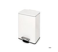 -Emuca Bac de tri sélectif a compartiments Recycle, ouverture du couvercle par pédale, 1x12litres, Aluminium, Peint en blanc