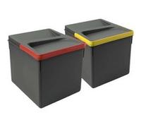 Poubelle de tri sélectif - 12 litres - anthracite - par 2 - Recycle EMUCA