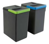 Emuca - Bacs de tri pour tiroir de cuisine Recycle 2 bacs de 7 litres Gris anthracite G
