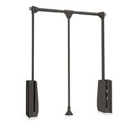 Emuca - Barre de penderie escamotable, tringle relevable, penderie rabattable pour armoire, largeur réglable 830-1150mm, Couleur moka