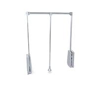 Emuca - Barre de penderie escamotable, tringle relevable, penderie rabattable pour armoire, largeur réglable 830-1150mm, Chromé